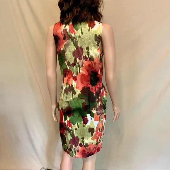 Vera Wang Sleeveless Floral Ruffle Dress - Picture 4 of 8